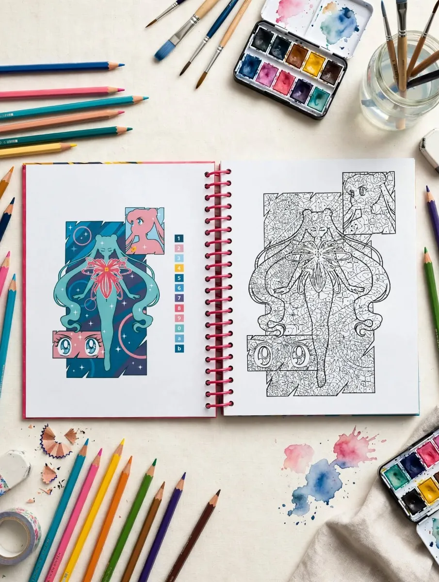 interior sailor moon libro colorear